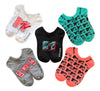 MTV MUSIC TELEVISION Ladies 5 Pair Of No Show Socks Boom Box