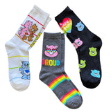 CARE BEARS Ladies 3 Pair Of PRIDE Socks ‘PROUD’ - Novelty Socks And Slippers