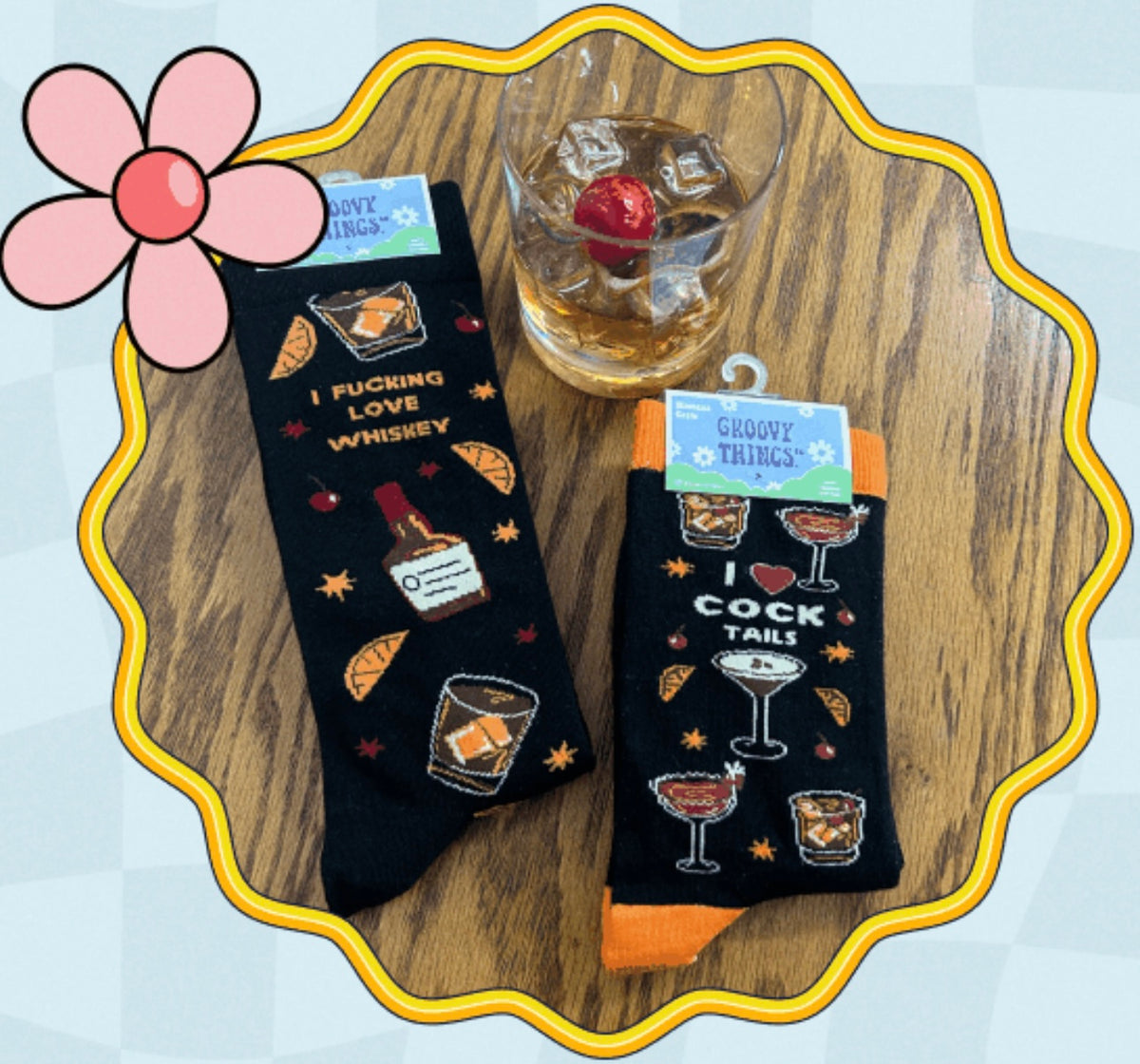 I FUCKING LOVE WHISKEY Men’s Socks GROOVY THINGS Brand - Novelty Socks And Slippers
