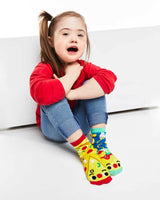 PIZZA & PASTA Unisex Toddler-Tween Mismatched Gripper Bottom Socks PALS SOCKS Brand (CHOOSE SIZE) - Novelty Socks And Slippers