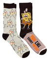 YOU LIKE KRABBY PATTIES? SPONGEBOB SQUAREPANTS Men’s 2 Pair Of Socks WITH SQUIDWARD