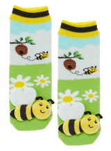 MESSY MOOSE Brand Unisex Toddler BUMBLE BEE Gripper Bottom Socks - Novelty Socks And Slippers
