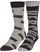 HERSHEY CHOCOLATE BAR Men’s Split Crew Socks ODD SOX Brand - Novelty Socks for Less
