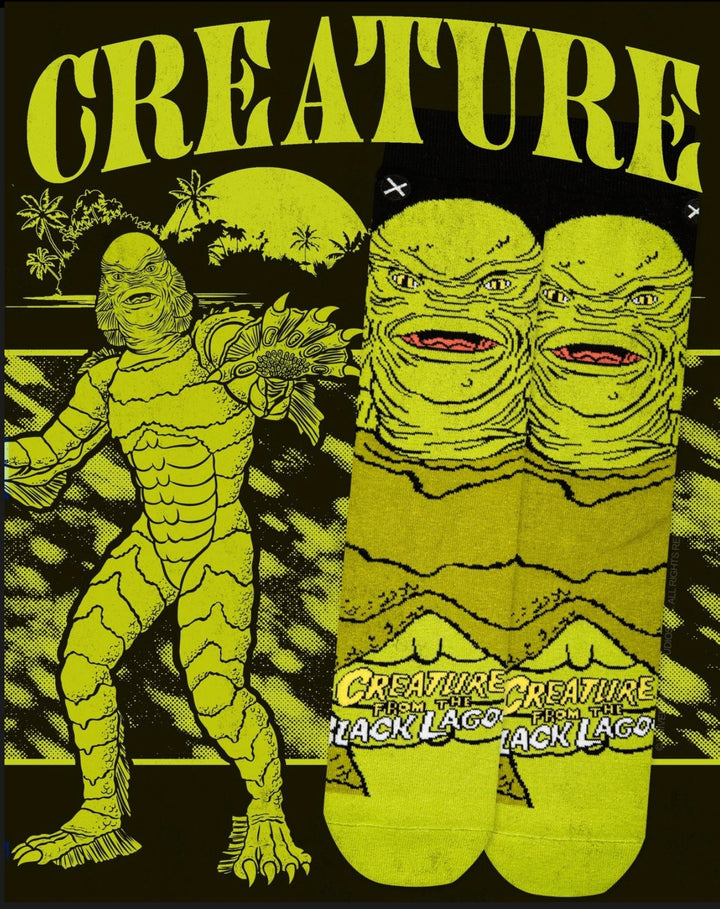 CREATURE FROM THE BLACK LAGOON MEN’S 360 HALLOWEEN SOCKS ODD SOX BRAND