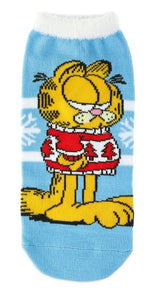 GARFIELD & ODIE Ladies Christmas 3 Pair Of No Show Socks - Novelty Socks And Slippers