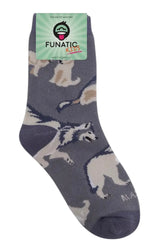 GRAY WOLF Unisex Kids Socks FUNATIC Brand Kids Age 7-10 - Novelty Socks And Slippers