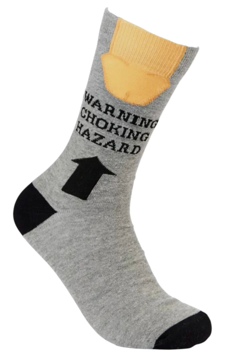 URBAN ECCENTRIC Brand Unisex BIG DICK Socks ‘WARNING CHOKING HAZARD’ - Novelty Socks And Slippers