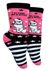 GROOVY THINGS Co. Brand Ladies I’M KIND… OF A BITCH Socks - Novelty Socks And Slippers