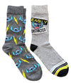 DISNEY STITCH Men’s 2 Pair Of Socks ‘EASILY DISTRACTED’ - Novelty Socks And Slippers