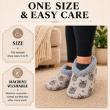 SILVER GRAY TABBY CAT Ladies Non-Slip Slippers COMFIES BRAND By E&S Pets