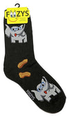 FOOZYS Brand Ladies PROFESSOR ELEPHANT Socks With PEANUTS - Novelty Socks And Slippers
