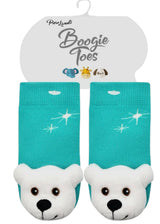 BOOGIE TOES Baby POLAR BEAR Rattle Gripper Bottom Socks By PIERO LIVENTI - Novelty Socks And Slippers