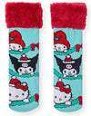SANRIO HELLO KITTY Ladies CHRISTMAS Sherpa Lined Gripper Bottom Slipper Socks MY MELODY, KUROMI - Novelty Socks for Less