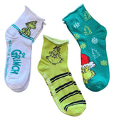 DR. SEUSS HOW THE GRINCH STOLE CHRISTMAS Ladies 3 Pair Of Socks BIOWORLD Brand - Novelty Socks And Slippers