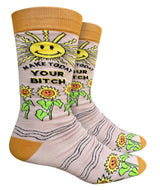 GROOVY THINGS CO Brand Men’s MAKE TODAY YOUR BITCH Socks - Novelty Socks And Slippers