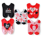 FRIDAY THE 13th Ladies 5 Pair Of No Show Socks ‘I Love Horror Movies’ - Novelty Socks And Slippers
