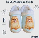 SNUGGS Memory Foam POMERANIAN Dog Non Slip Slippers By E&S Pets (Choose Size) - Novelty Socks And Slippers