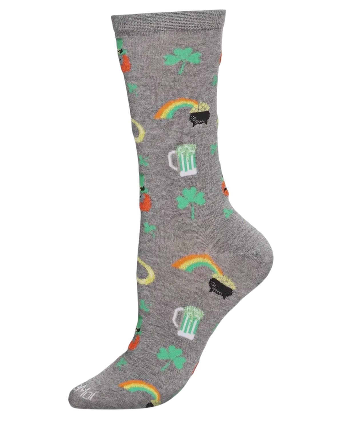 LUCK OF THE IRISH Ladies St. Patrick’s Day Socks MeMoi Brand POT O' GOLD, SHAMROCKS - Novelty Socks And Slippers