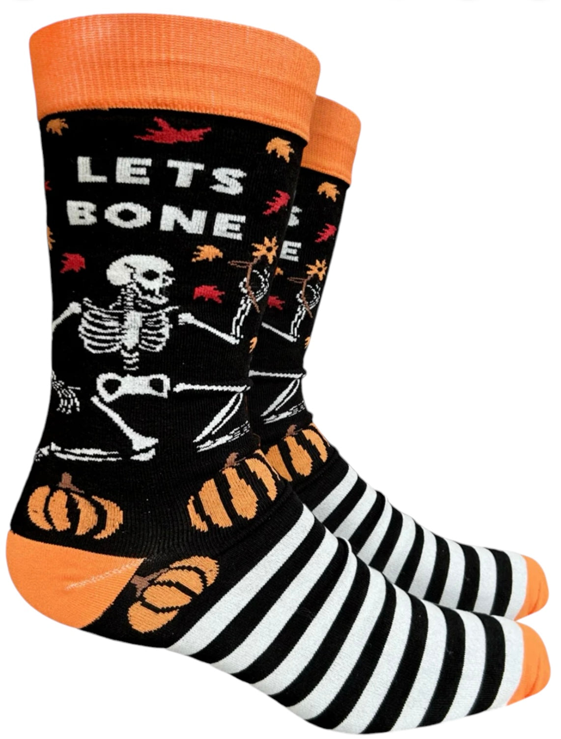 GROOVY THINGS Brand Men’s SKELETON HALLOWEEN Socks ‘LET’S BONE’ - Novelty Socks And Slippers