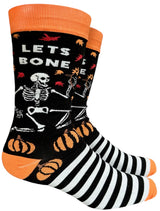 GROOVY THINGS Brand Men’s SKELETON HALLOWEEN Socks ‘LET’S BONE’ - Novelty Socks And Slippers