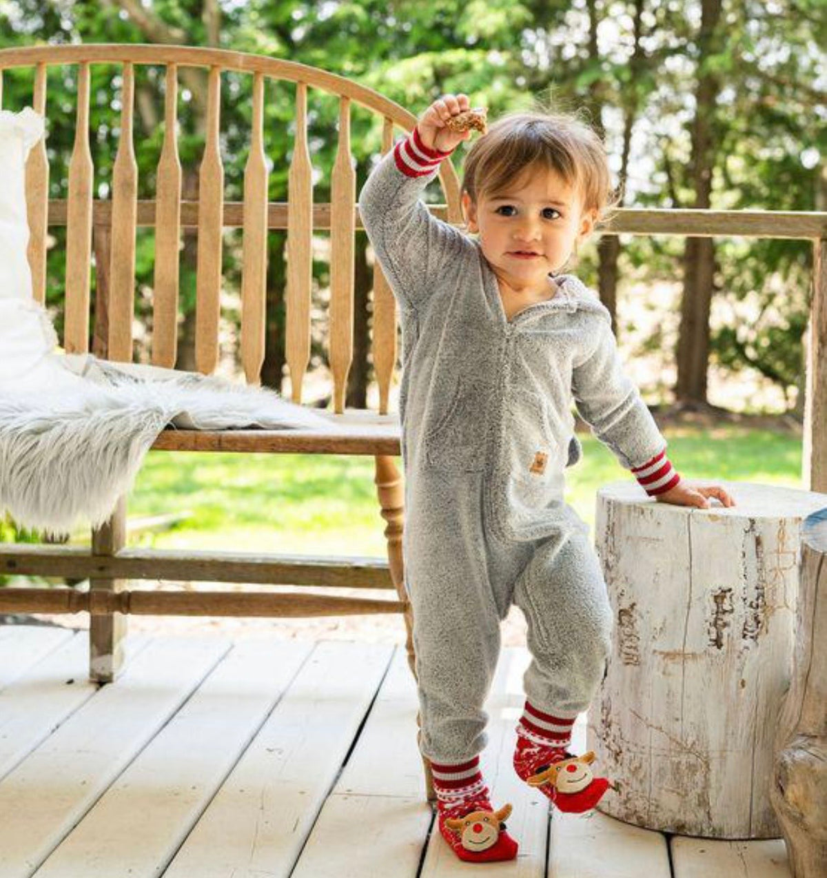 CHRISTMAS REINDEER Unisex Baby Gripper Bottom Socks MESSY MOOSE Brand - Novelty Socks And Slippers