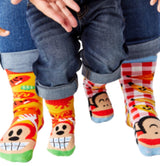 PALS SOCKS Brand Unisex JULIUS & BOB MISMATCHED GRIPPER BOTTOM SOCKS (CHOOSE SIZE) BY PAUL FRANK - Novelty Socks for Less