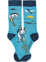 KINDA SALTY NOT BEING A MERMAID Adult UNISEX UNICORN Socks Primitives by Kathy Brand