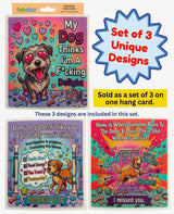FUNNY DOG SAYINGS Set Of 3 Swedish Dishcloths ‘MY DOG THINKS I’M A F*CKING DELIGHT’