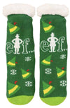 ELF The Movie Ladies CHRISTMAS Sherpa Lined Gripper Bottom Slipper Socks - Novelty Socks And Slippers