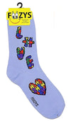 FOOZYS Brand Ladies AUTISM Socks LOVE PUZZLE PIECES - Novelty Socks And Slippers