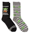 STAR WARS THE MANDALORIAN MEN’S 2 PAIR OF SOCKS BABY YODA ‘CONSIDERED ARMED & DANGEROUS’ - Novelty Socks And Slippers