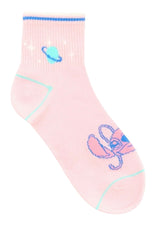 DISNEY STITCH Ladies 2 Pair Of Crew Socks STITCH & ANGEL