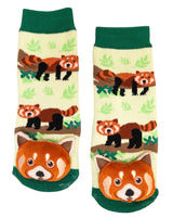 MESSY MOOSE Brand Unisex Toddler RED PANDA Gripper Bottom Socks - Novelty Socks And Slippers