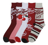 DR. PEPPER Soda Men’s 5 Pair Of Socks BIOWORLD Brand - Novelty Socks And Slippers