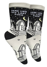 GROOVY THINGS Co. Brand Ladies HERE LIES MY LAST FUCK Socks - Novelty Socks And Slippers