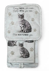 DOG & CAT 3 Piece Oven Mitt & Tea Towel Set By E&S Pets (CHOOSE BREED) - Novelty Socks And Slippers