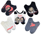 CHUCKY The Movie Ladies VALENTINES DAY 5 Pair Of No Show Socks ‘BE MINE 4 EVER’ - Novelty Socks And Slippers