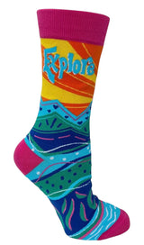 EXPLORE Ladies SUNSHINE & MOUNTAINS Socks FABDAZ Brand - Novelty Socks And Slippers