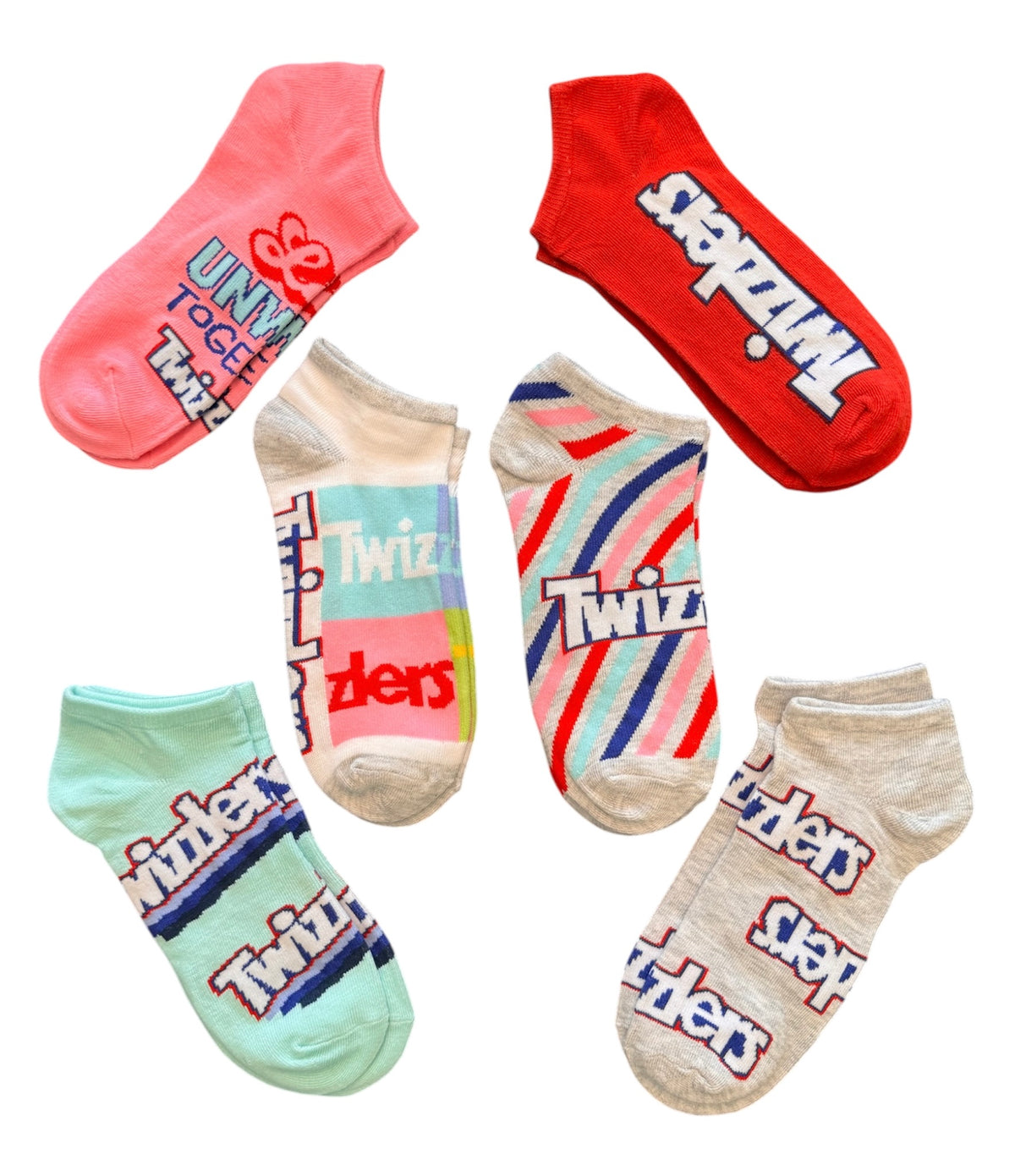 HERSHEY'S TWIZZLERS Candy Ladies 6 Pair Of Low Show Socks ‘Let’s Unwind Together’
