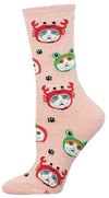 SOCKSMITH Brand Ladies CATS IN HATS Socks - Novelty Socks And Slippers