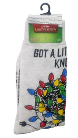 NATIONAL LAMPOONS CHRISTMAS VACATION Men’s Socks ‘GOT A LITTLE KNOT HERE’ - Novelty Socks And Slippers
