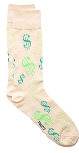 FOOZYS Brand Men’s DOLLAR SIGN MONEY Socks - Novelty Socks And Slippers