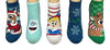 RUDOLPH THE RED NOSED REINDEER Ladies 5 Pair Of No Show Socks ABOMINABLE SNOWMAN, HERMIE THE HAPPY ELF DENTIST - Novelty Socks And Slippers