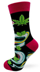 FABDAZ BRAND LADIES ‘IT’S 4:20 SOMEWHERE’ MARIJUANA SOCKS - Novelty Socks And Slippers