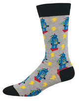 SOCKSMITH Brand Men’s CHARGE OF THE ROBOTS Socks - Novelty Socks And Slippers