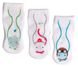 SQUID SOCKS Brand Unisex INFANT/TODDLER 3 Pair Of STAY ON Socks ‘CALEB COLLECTION’ - Novelty Socks And Slippers