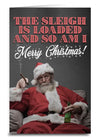 SANTA CLAUS Sassy Christmas Greeting Card ‘The Sleigh Is Loaded & So Am I’ - Novelty Socks And Slippers