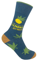 FUNATIC Brand Unisex MARIJUANA Socks ‘WHEN LIFE GIVES YOU LEMONS…GET HIGH’ - Novelty Socks And Slippers
