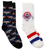 TOP GUN Unisex 2 Pair Of Socks 1986 Volleyball Tournament ODD SOX Brand - Novelty Socks And Slippers