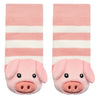 BOOGIE TOES Unisex Baby PIG RATTLE GRIPPER BOTTOM SOCKS By PIERO LIVENTI - Novelty Socks And Slippers